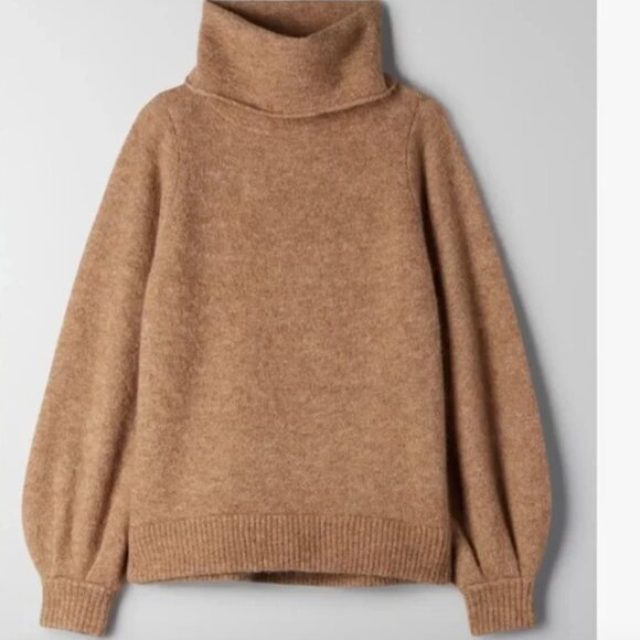 Aritzia Babaton Tan Constant Camel Adichie Sweater Oversized Turtleneck - Picture 5 of 14